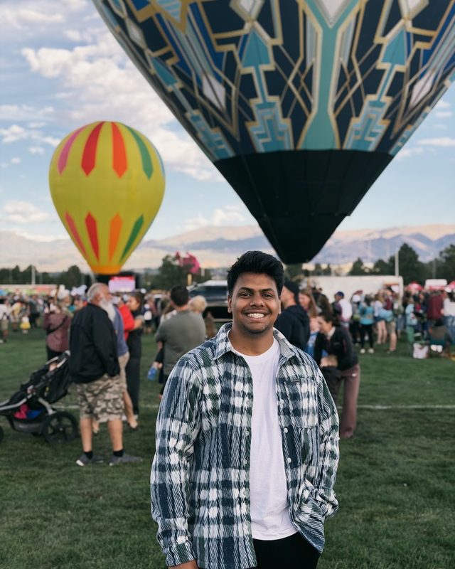 Ashwin at a hot air balloon festival