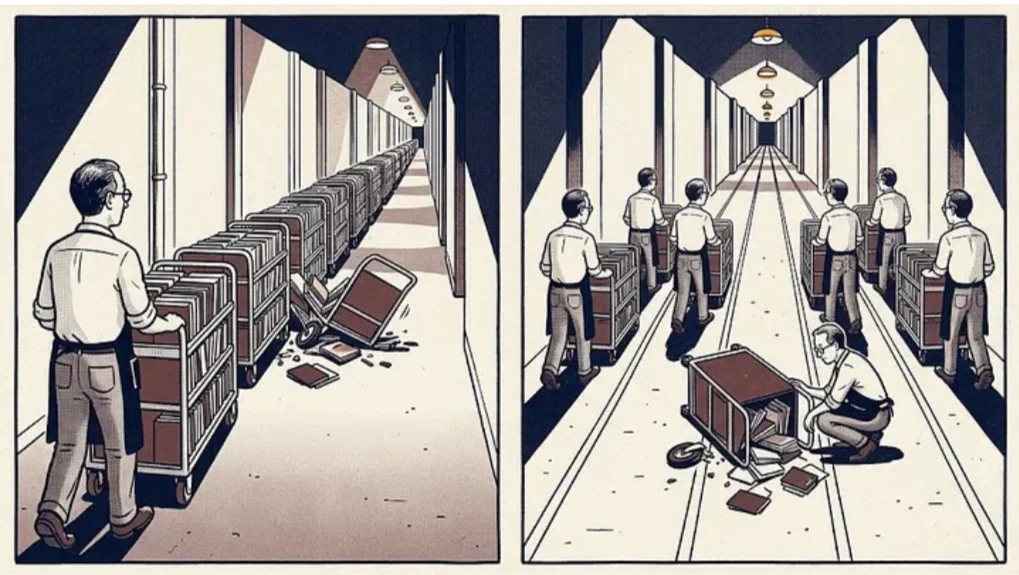 Independent work should run at the same time, and fail alone rather than together.